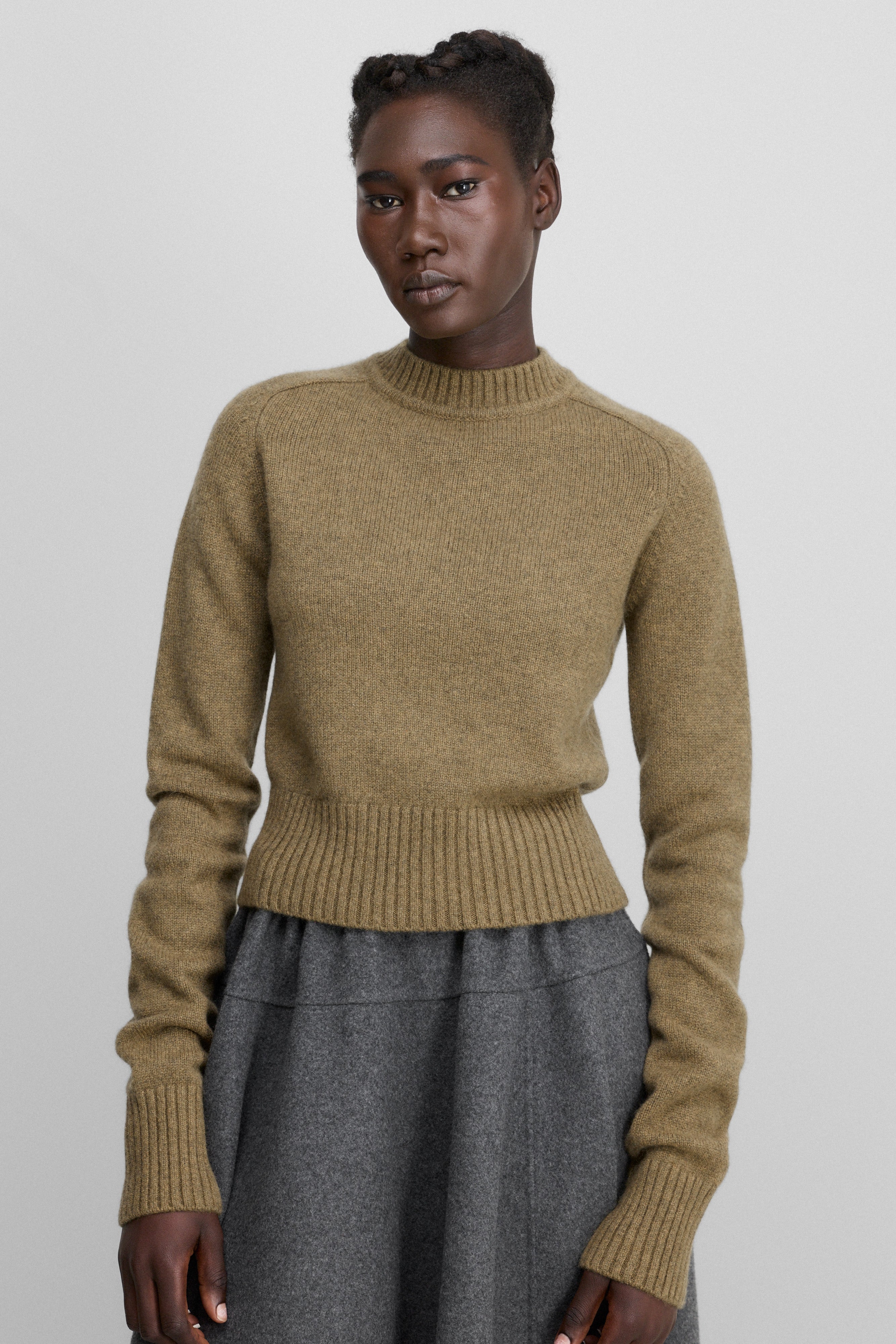 【extreme cashmere】 Love カーキ extreme cashmere】 Love カーキ extreme cashmere half-zip sweater