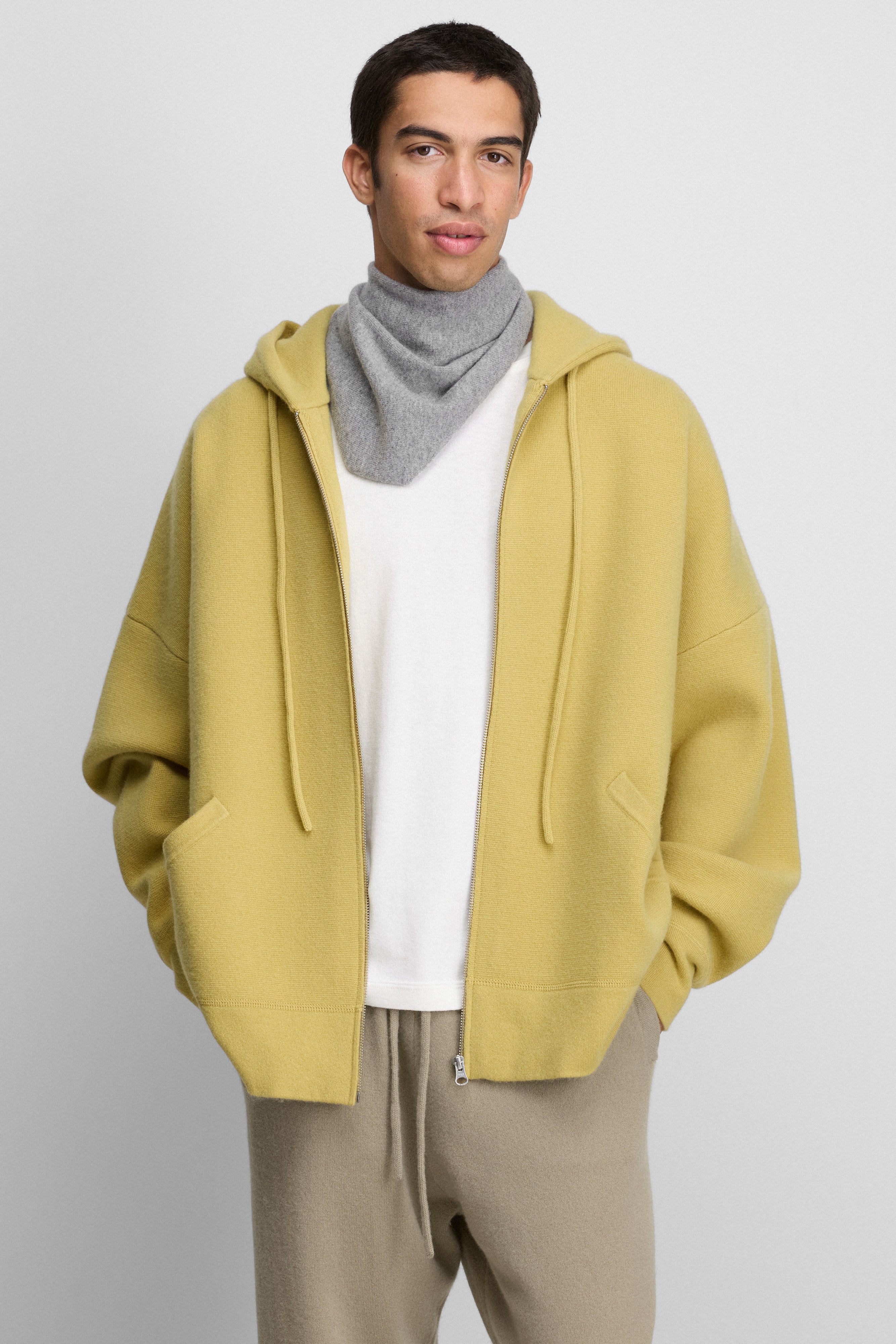 extreme cashmere zip-up hooded cardigan – 460 donnie – extreme