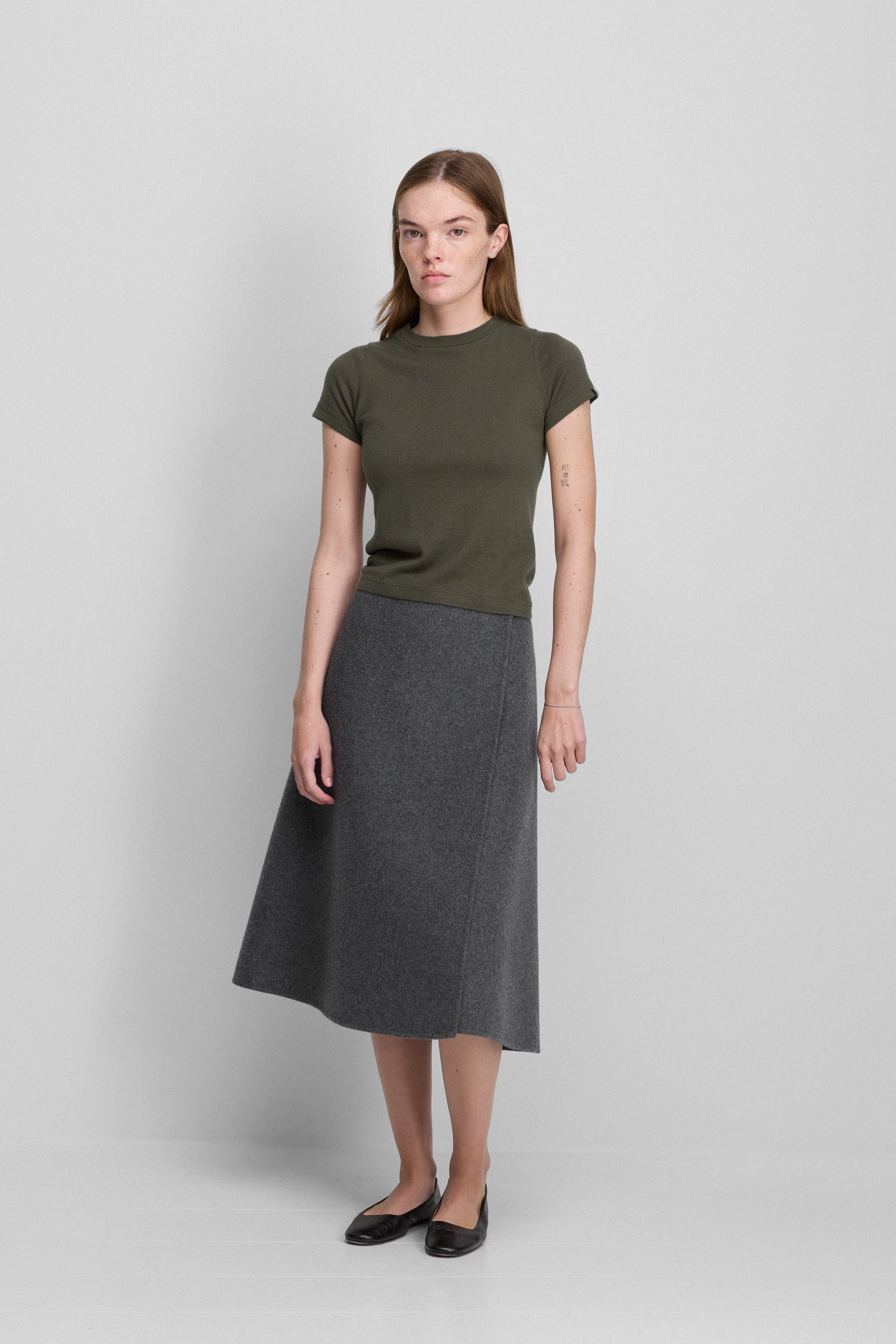 extreme cashmere double-face midi skirt 465 line – extreme cashmere x