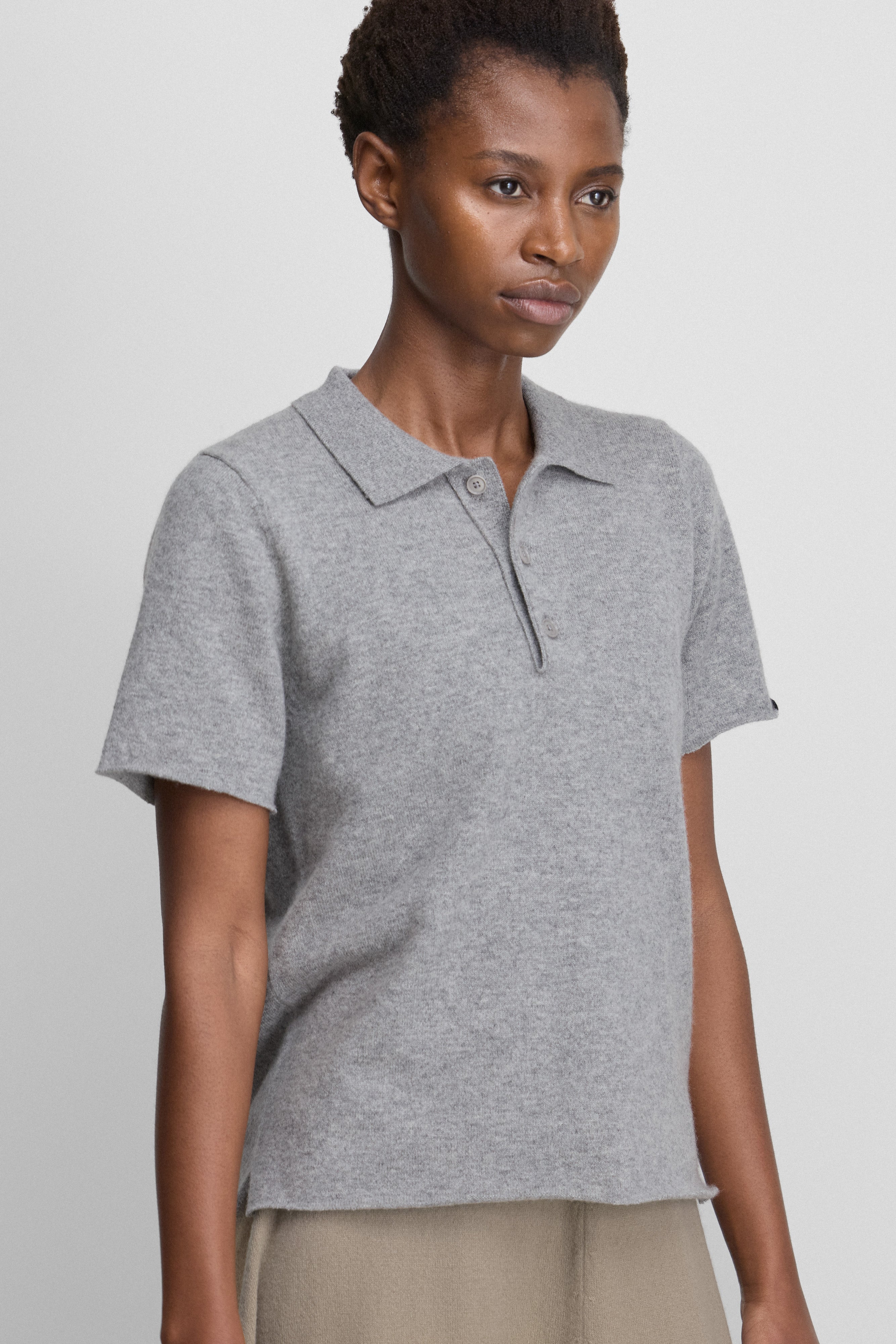 extreme cashmere knit polo shirt – 198 salamander – extreme cashmere x