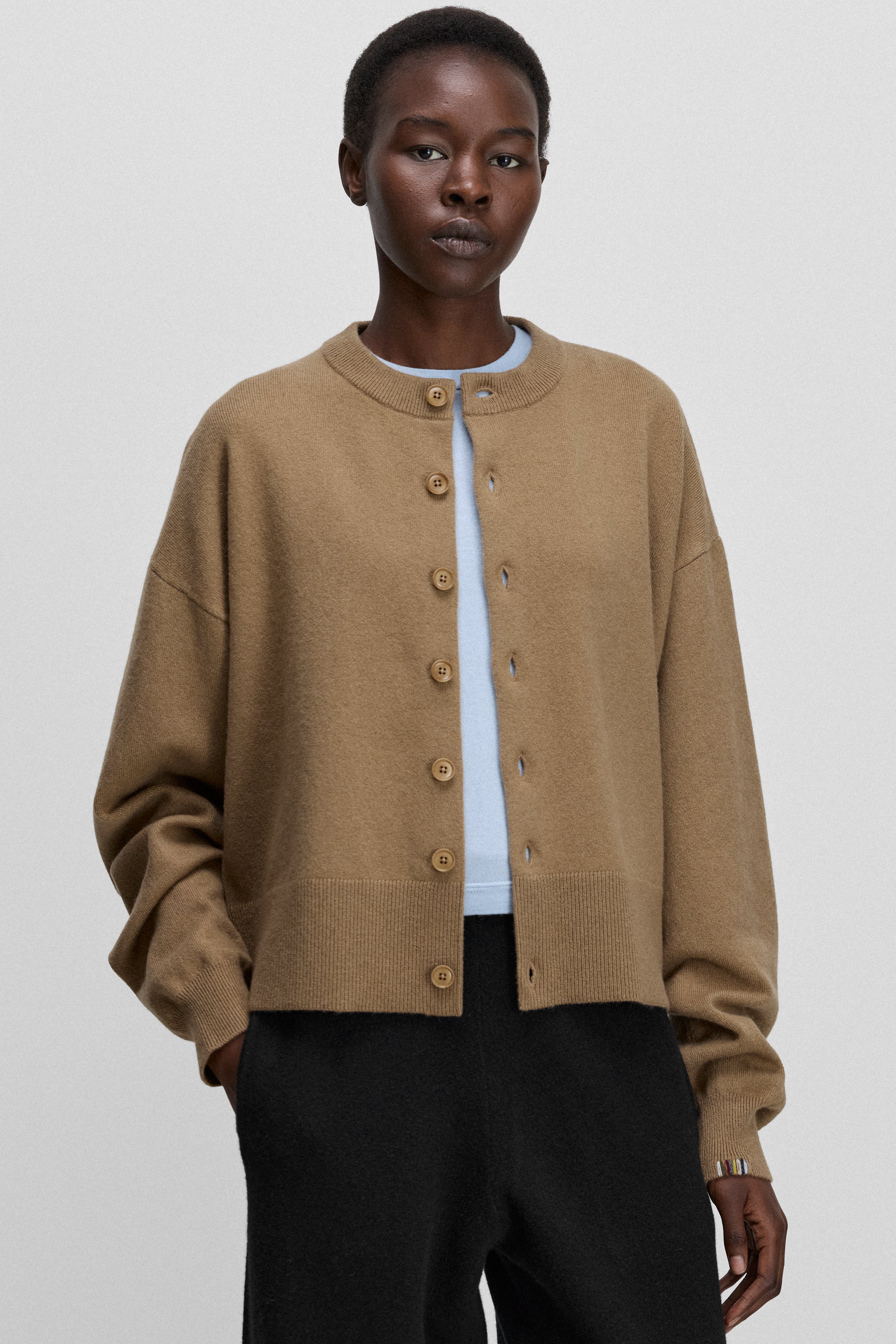 extreme cashmere crew cardigan button-up – 170 chou – extreme