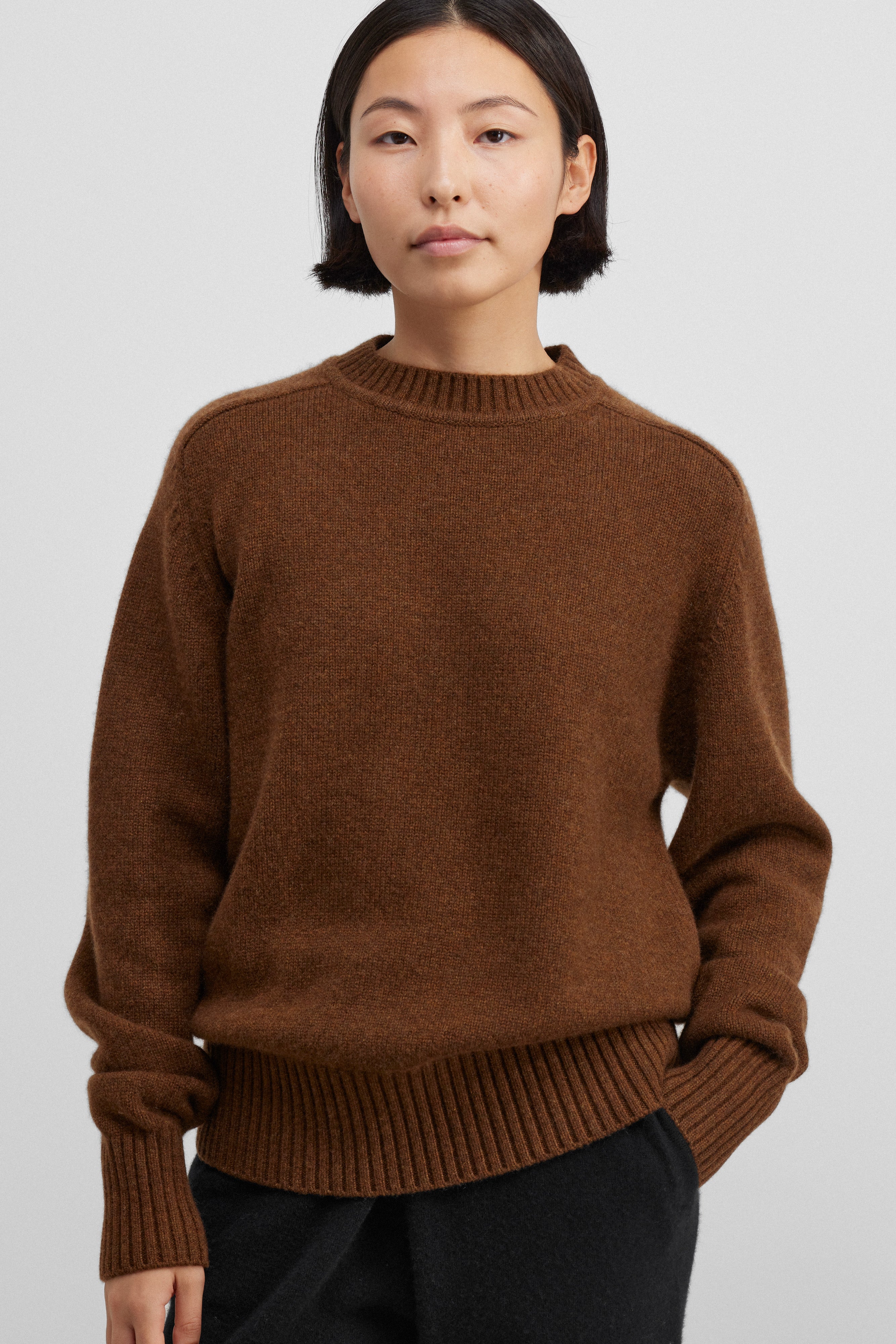 Cashmere Herren Pullover Cognac Kaschmir Pullover Happiness Cognac