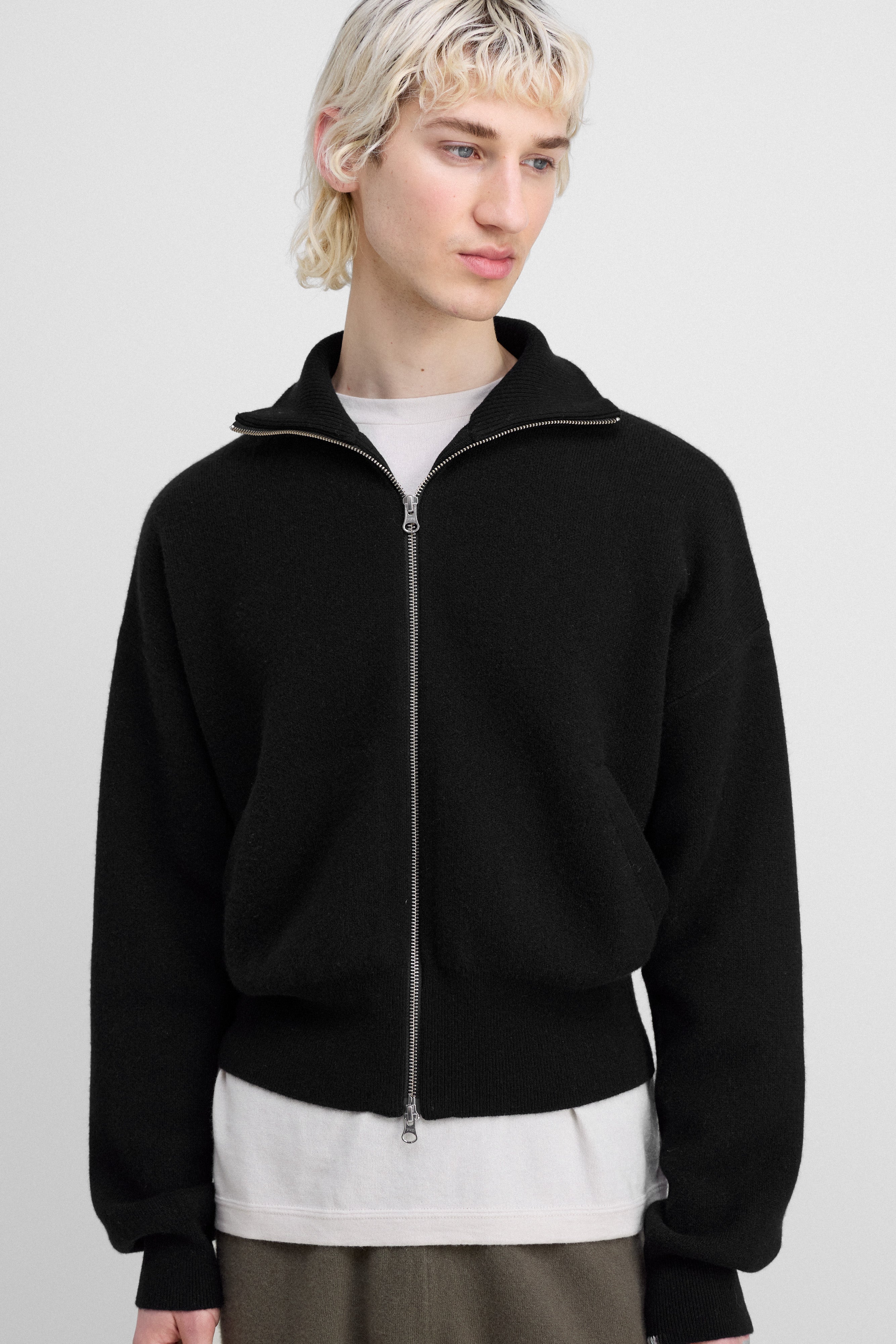 extreme cashmere zip-up cardigan pure 385 xtra cute – extreme