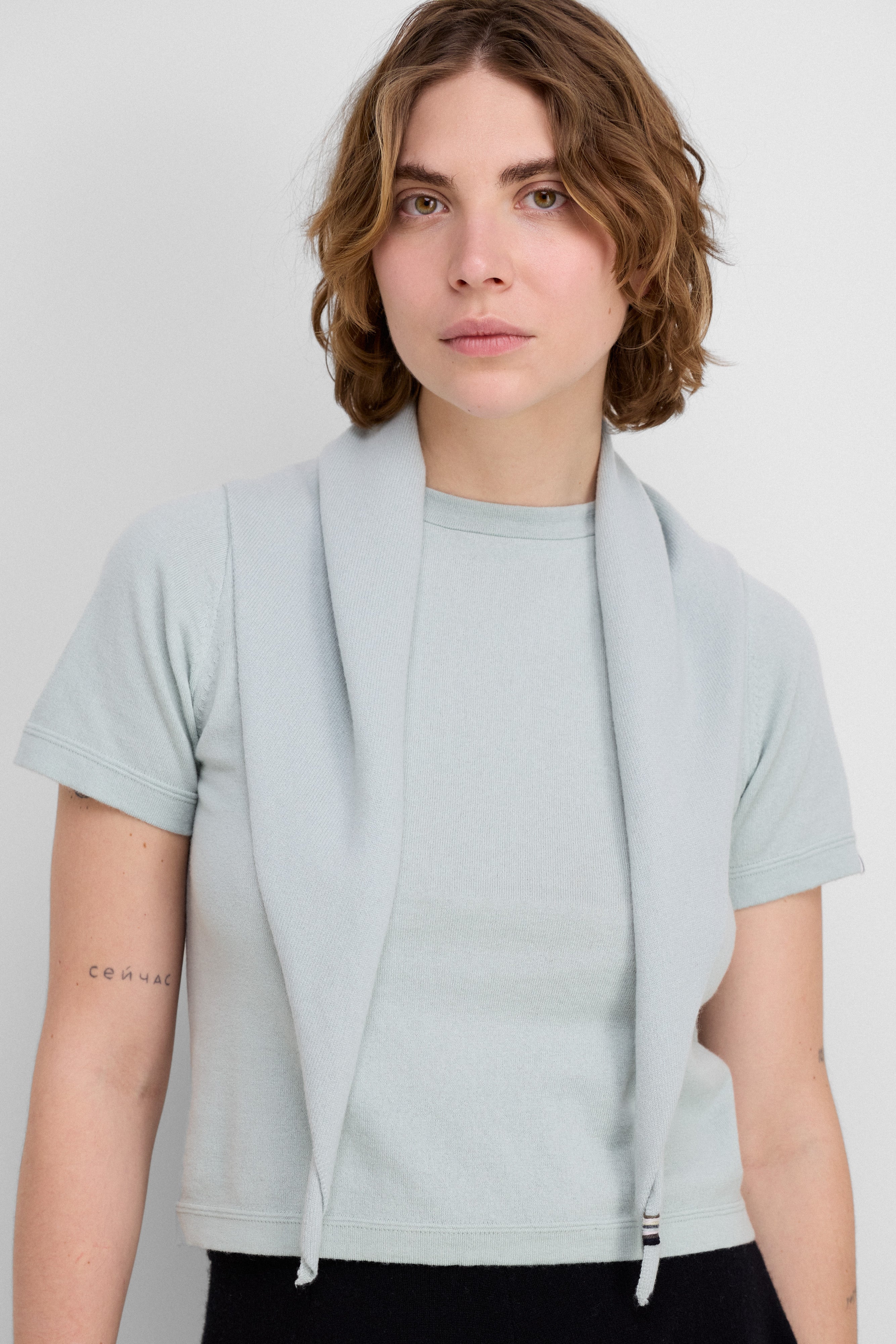 extreme cashmere cotton t-shirt cropped – 267 tina