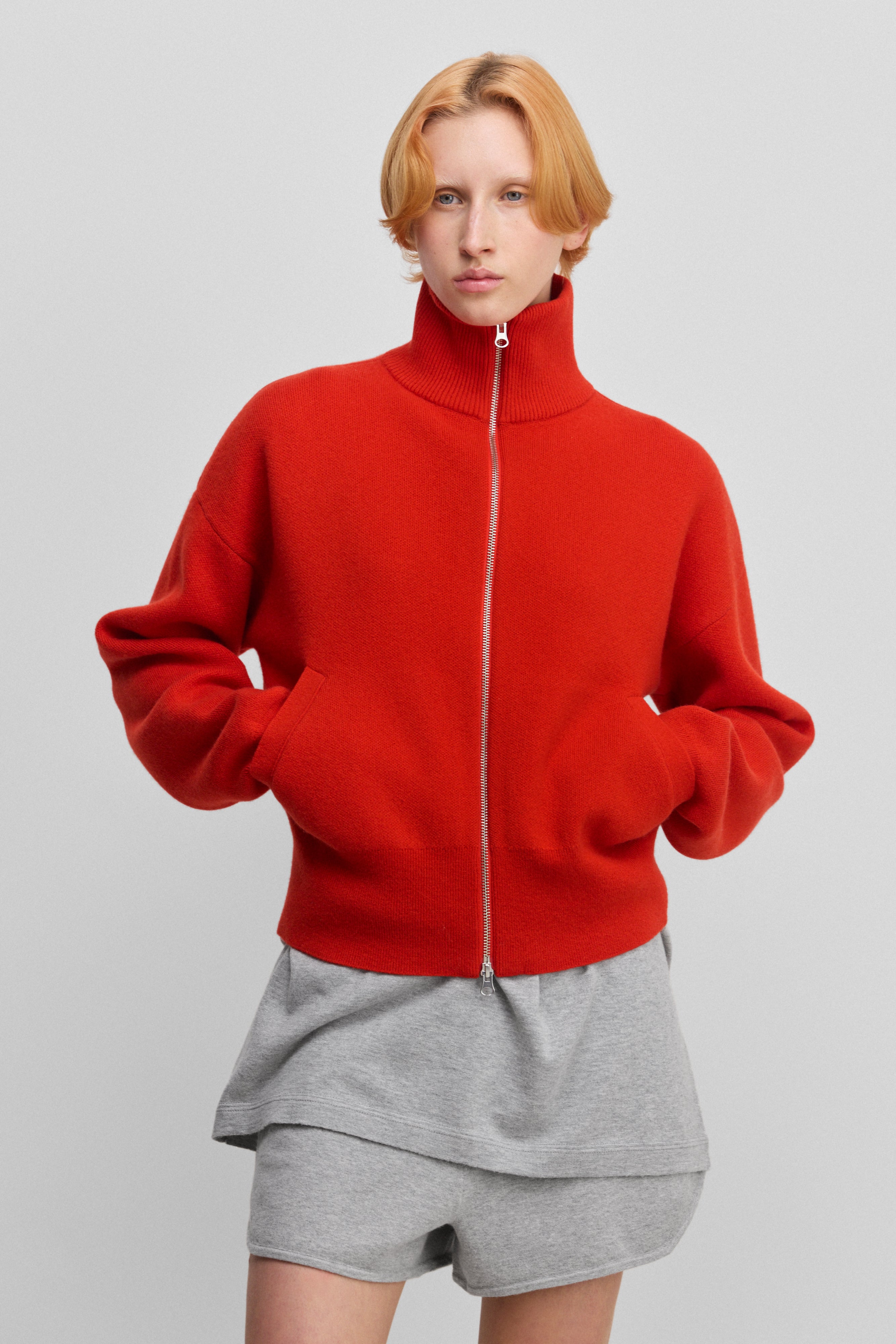 extreme cashmere zip-up cardigan pure 385 xtra cute – extreme