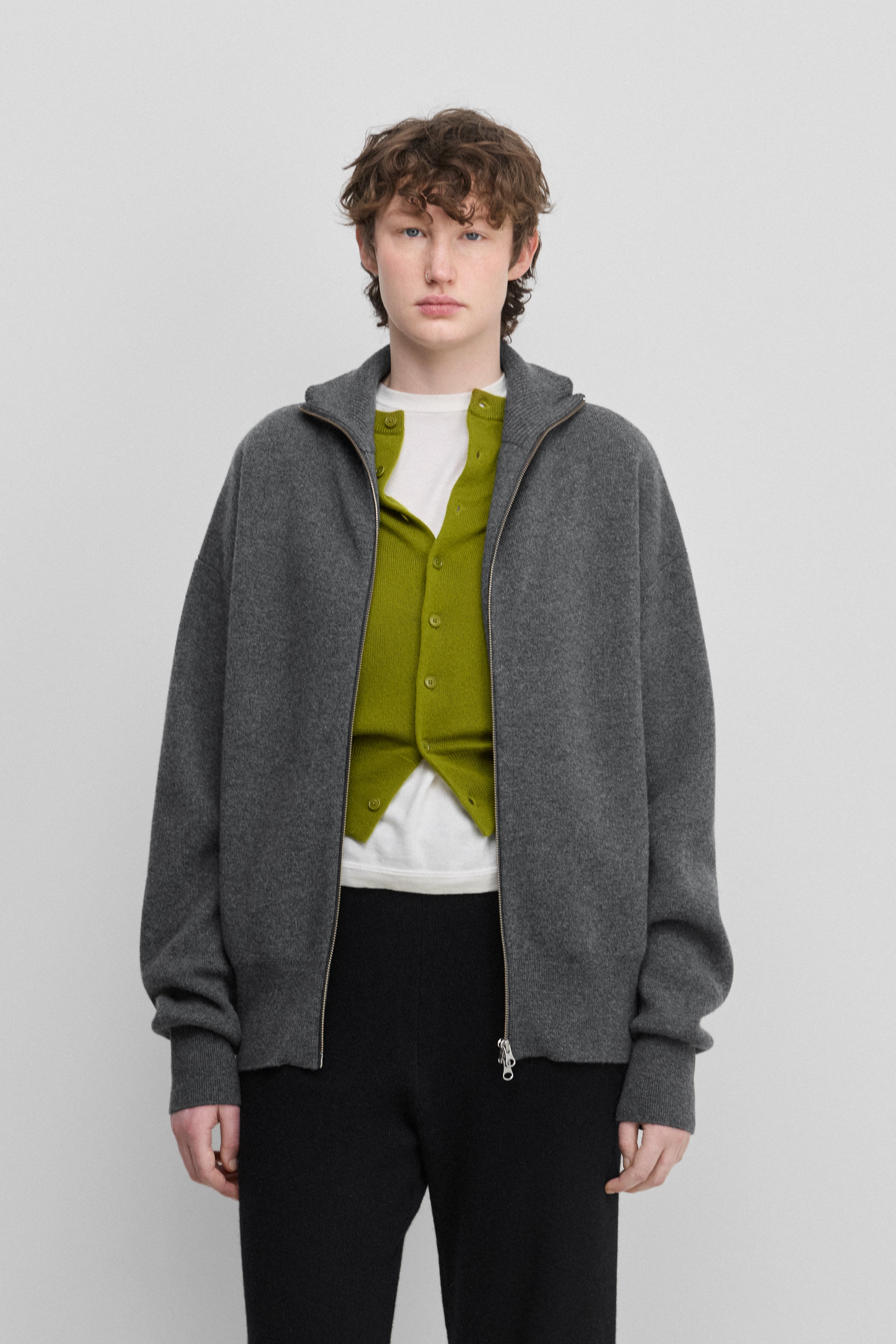 extreme cashmere zip-up cardigan pure – 319 xtra out – extreme