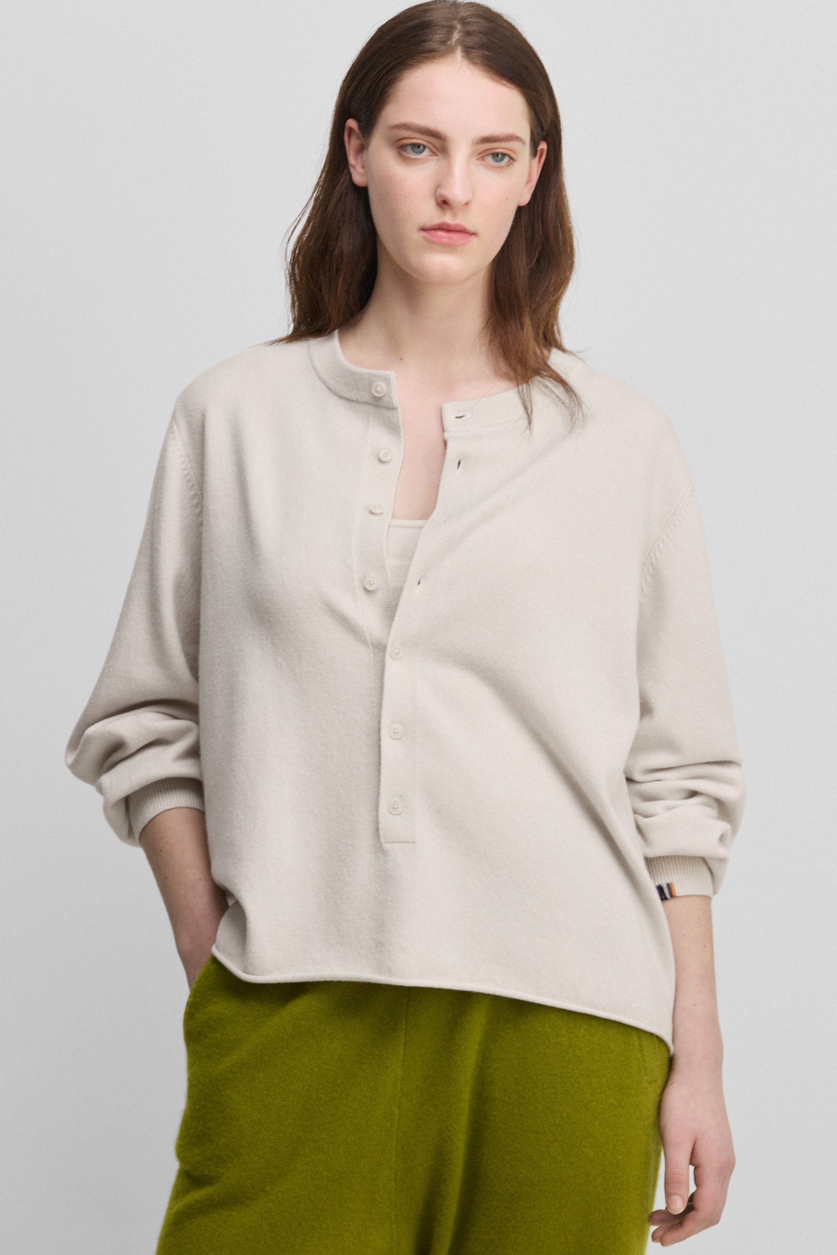 extreme cashmere button-up sweater blouse n°280 bi – extreme