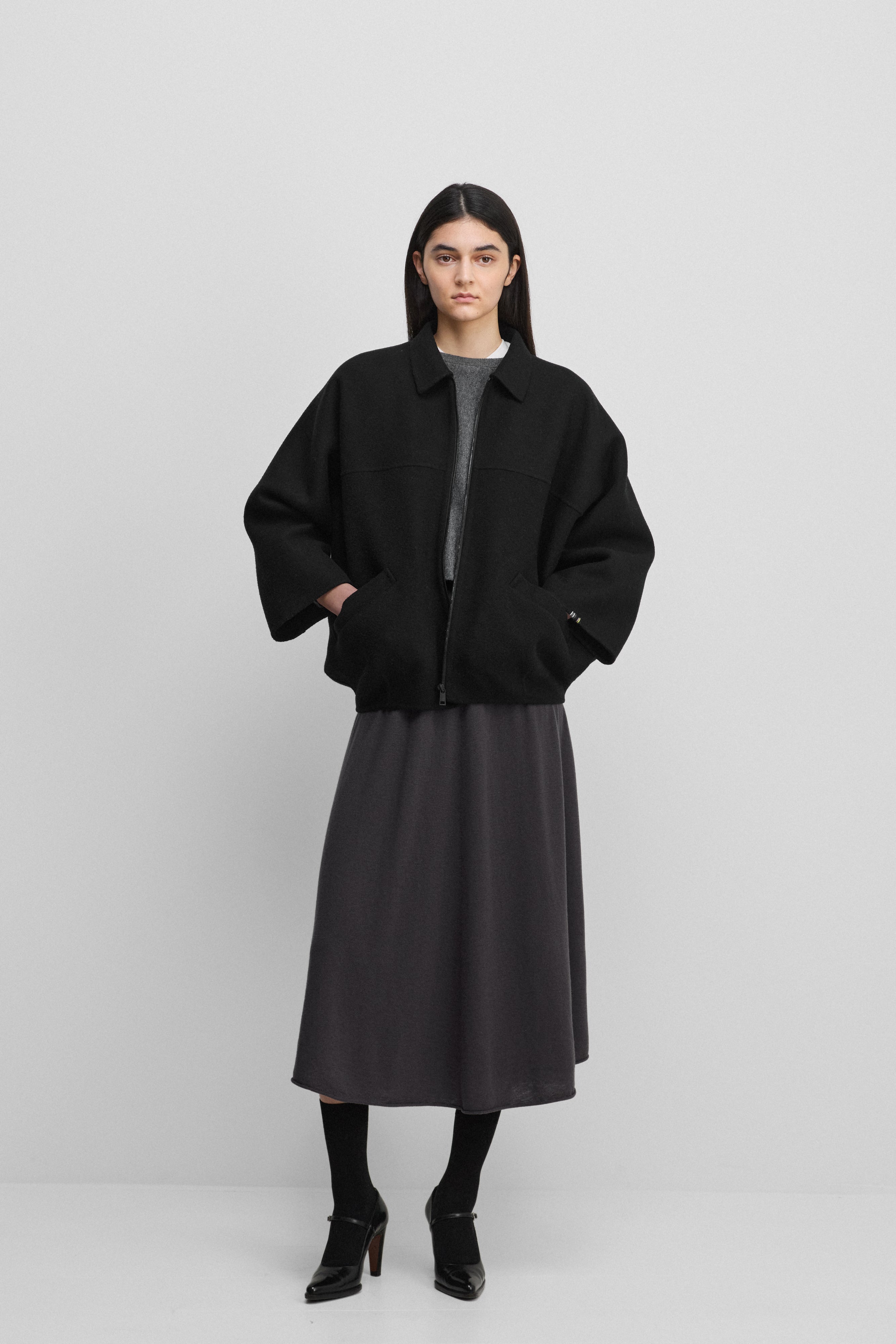 extreme cashmere double face jacket – n°429 bog – extreme cashmere x