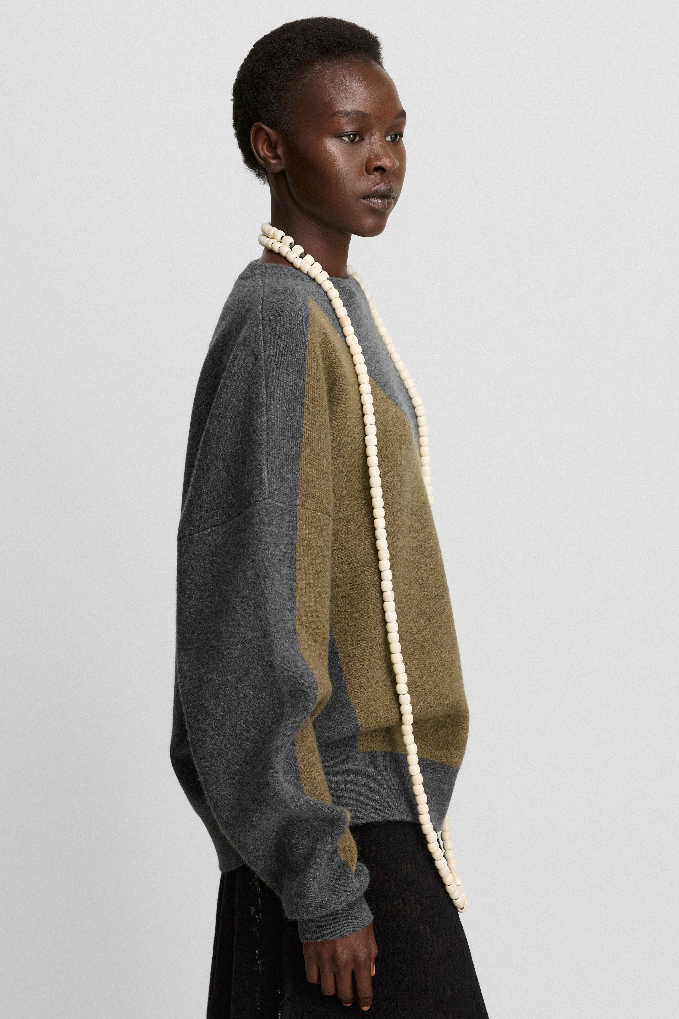 extreme cashmere jacquard sweater 518 trompe – extreme cashmere x