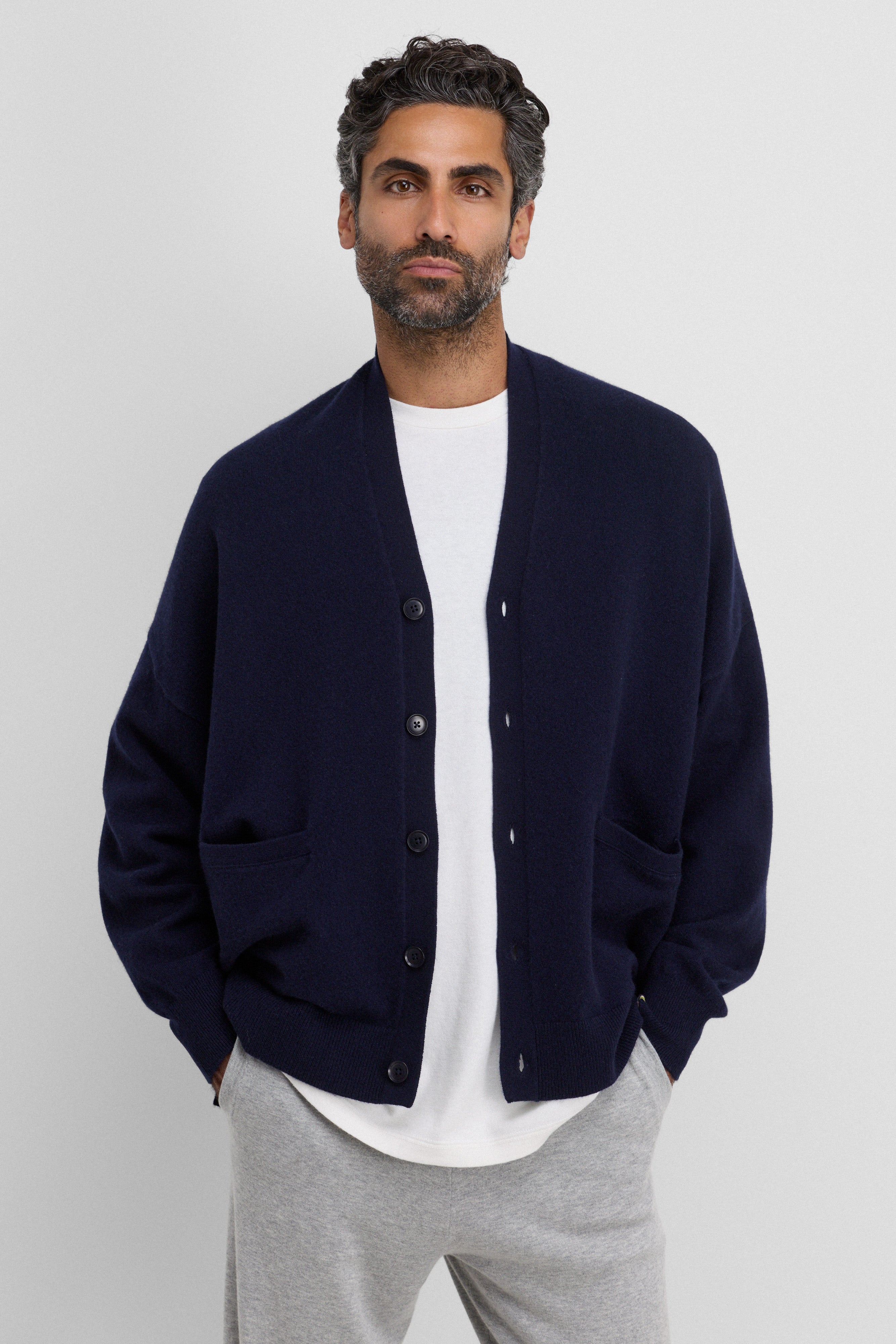 Warehouse & Co 456 USN Cardigan Sweatshirt - Dark Navy | SON