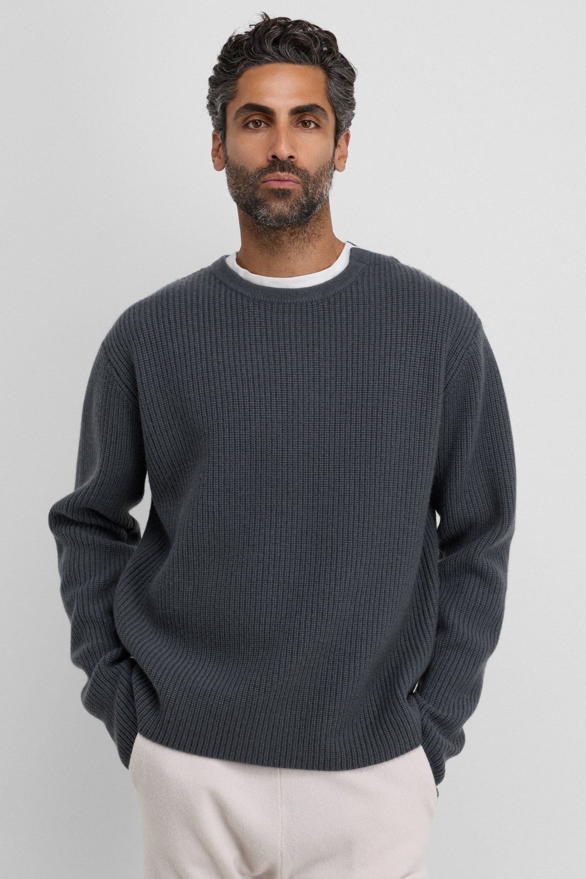 extreme cashmere crew sweater ribbed pure – 356 you – extreme 