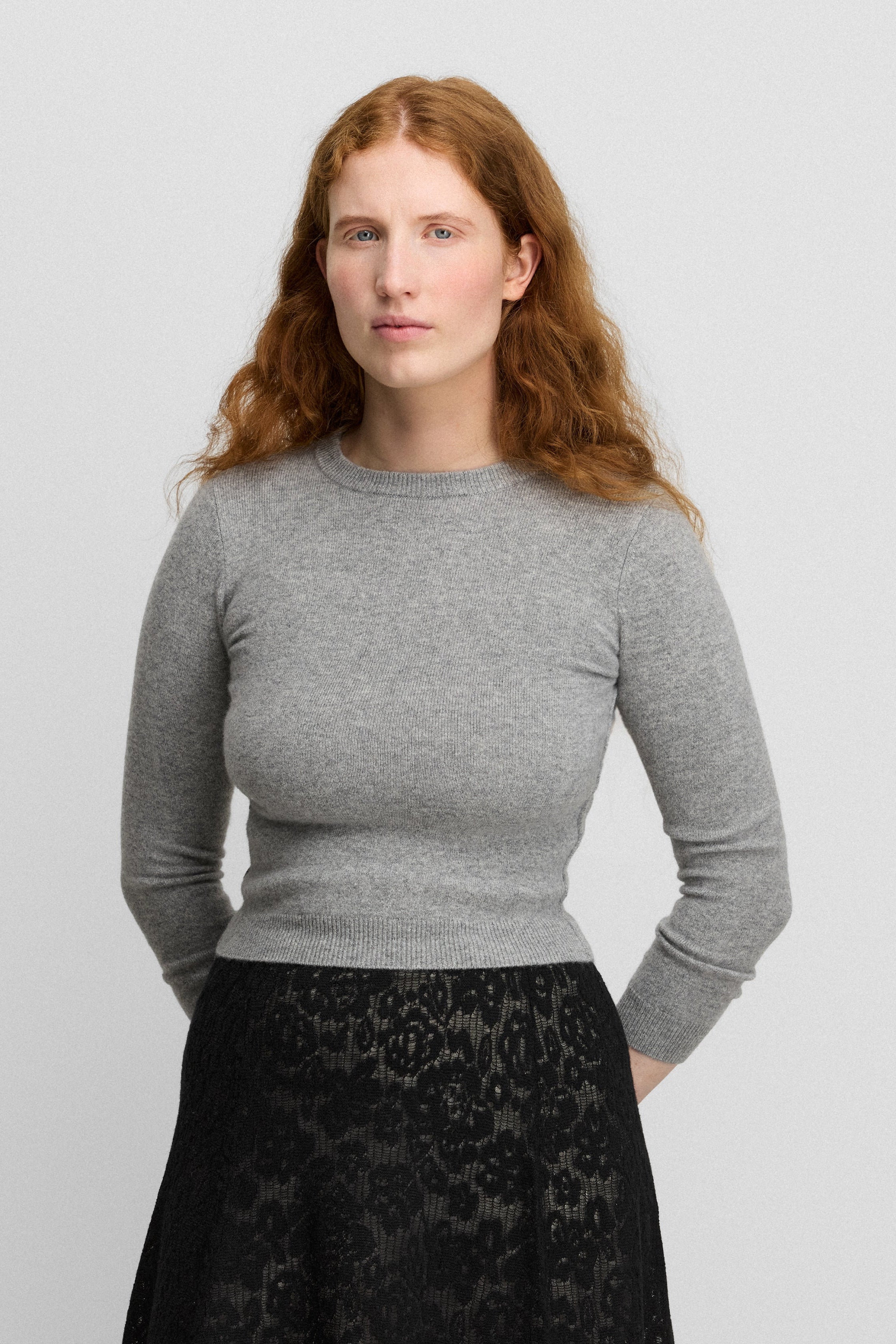 extreme cashmere petite crew sweater cropped – 98 kid – extreme