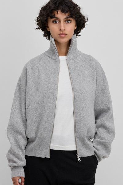トップス if six was nine MINIMUM CASHMERE C-GRAY Grey Oasi Cashmere Mock Neck Quarter Zip – The Helm Clothing