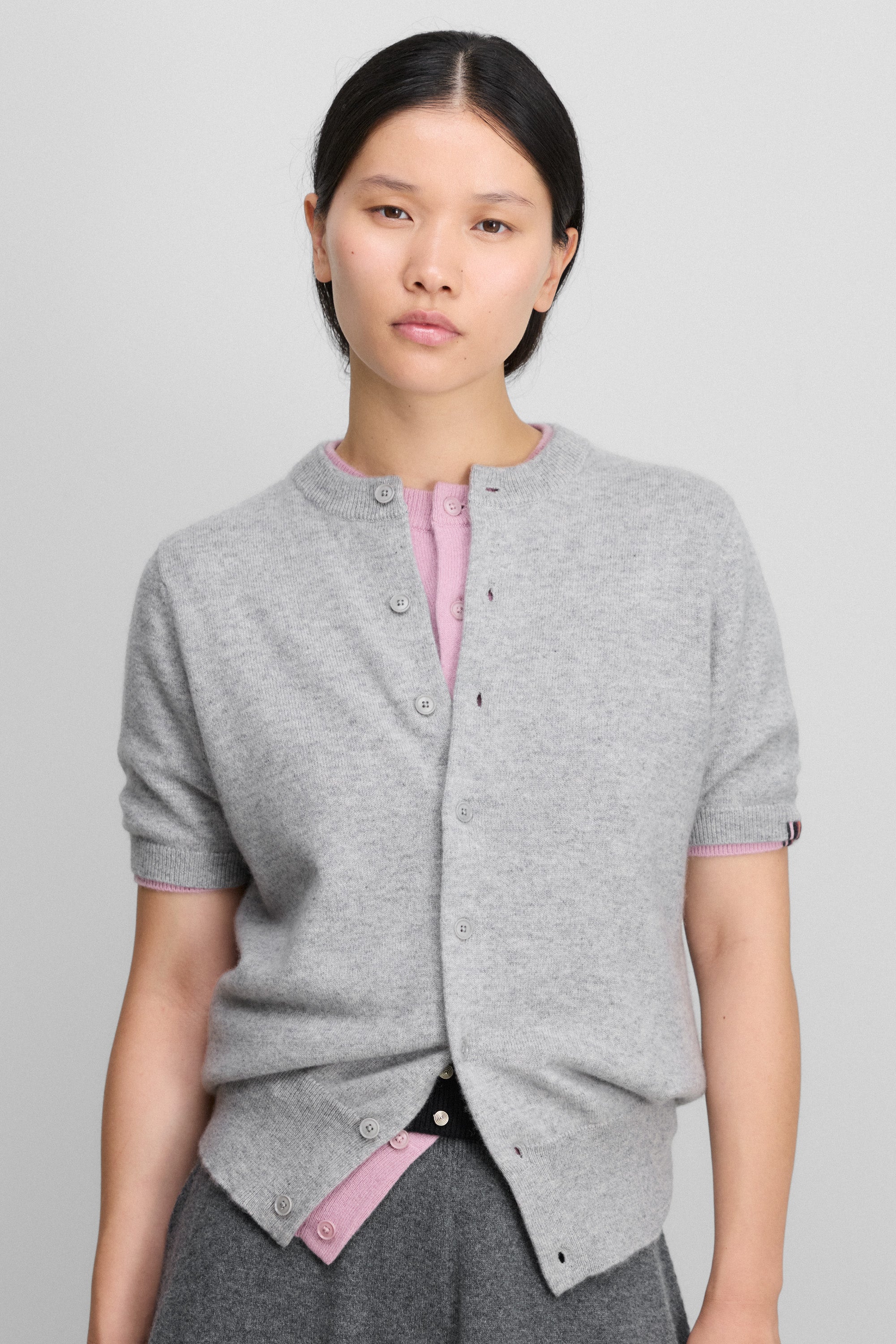 extreme cashmere short-sleeved cardigan petite flyer – extreme