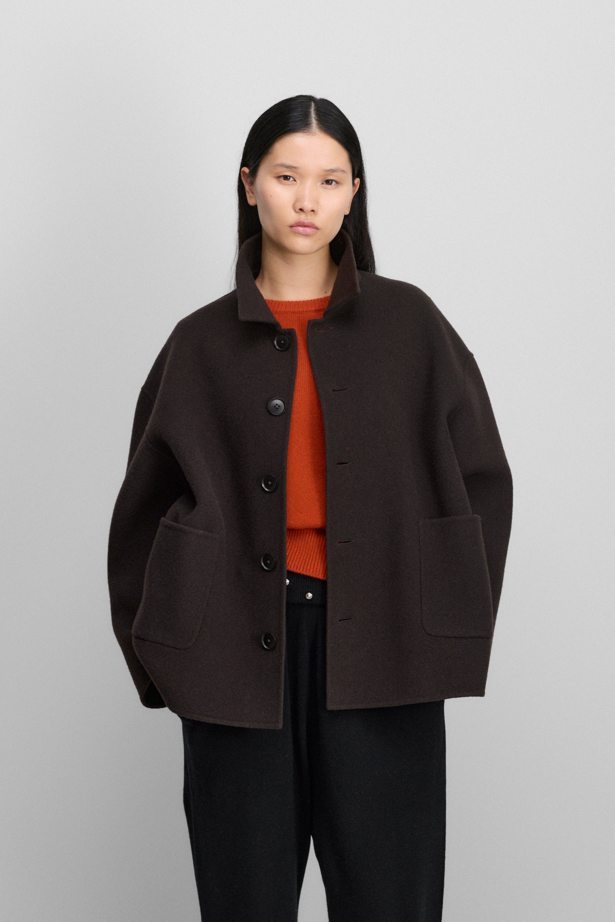 【OUNCE】 cashmere half handmade coat OUNCE】 cashmere half handmade coat