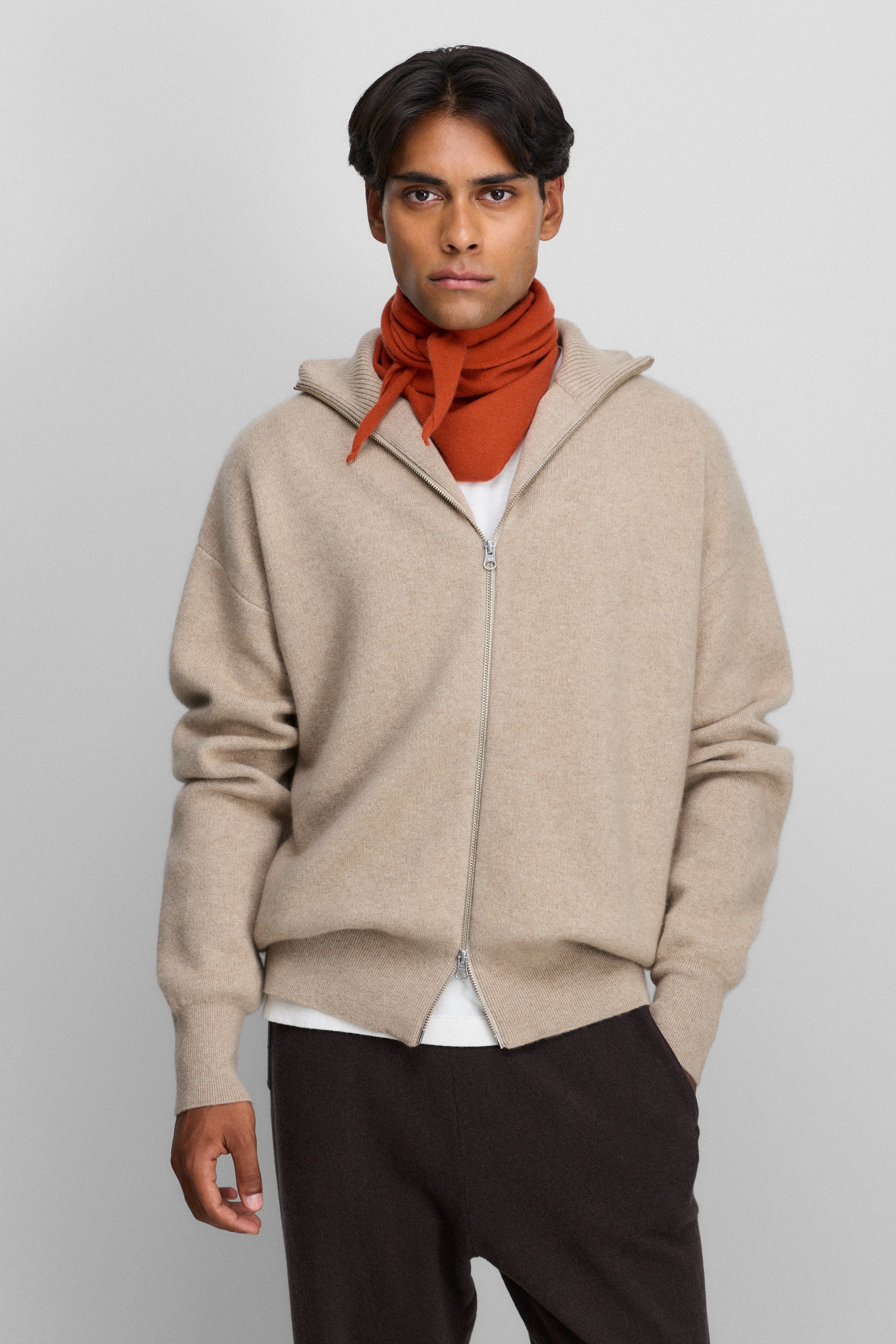 extreme cashmere zip-up cardigan pure – 319 xtra out