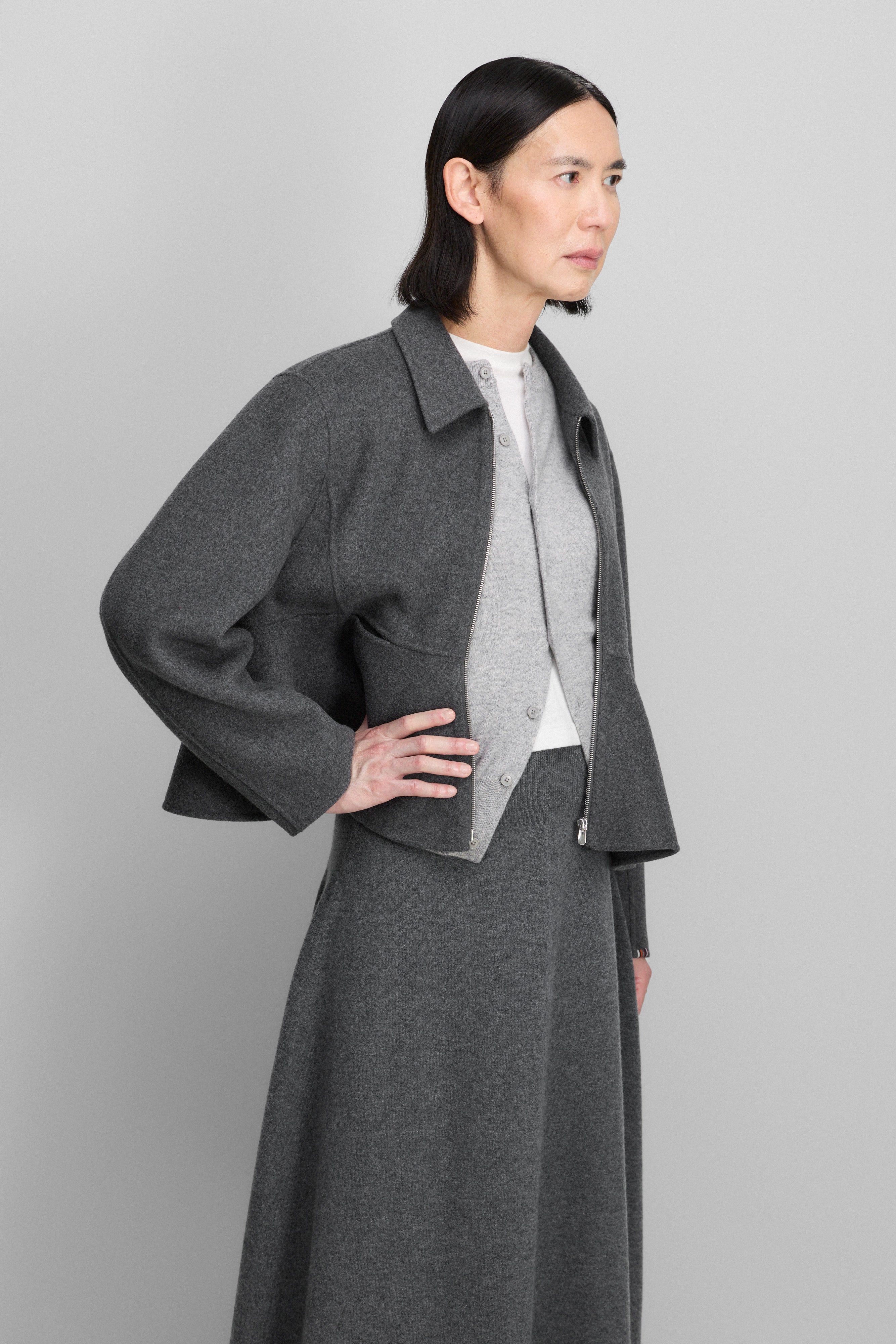 ジャケット・アウター Double Knit Peplum Jacket extreme cashmere double-face peplum jacket 442 queen – extreme