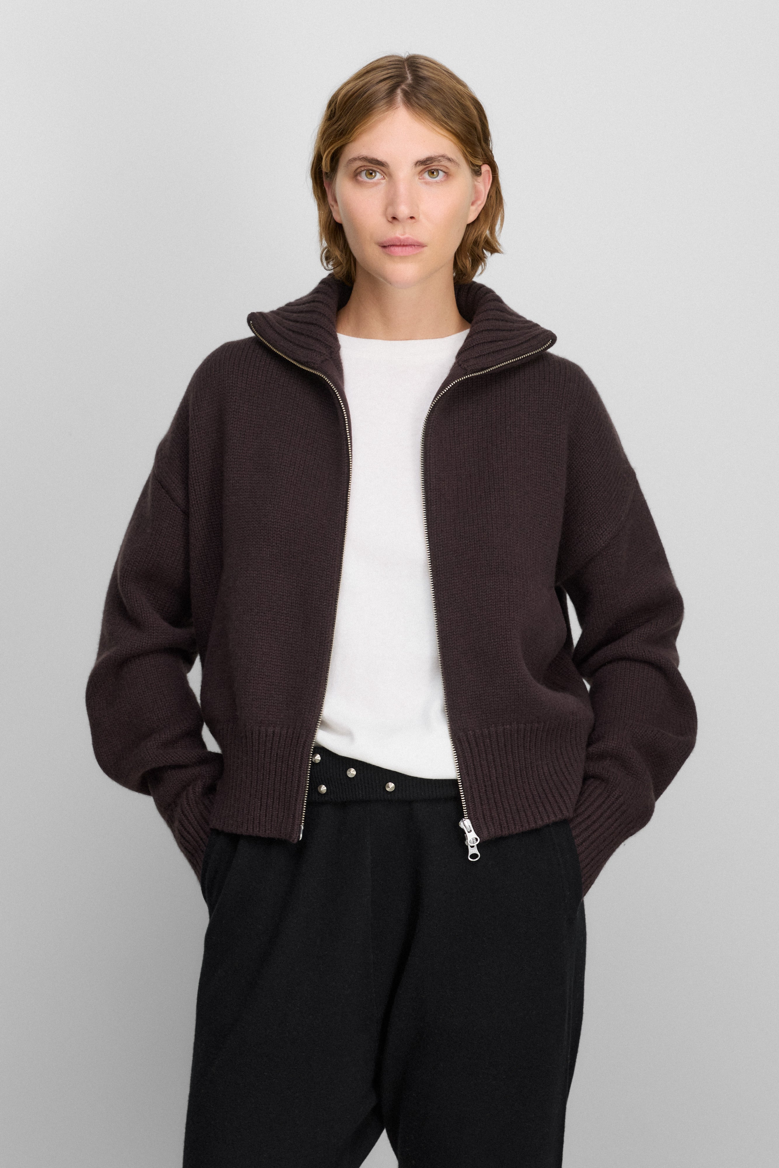 extreme cashmere zip-up cardigan pure 438 xtra fab – extreme