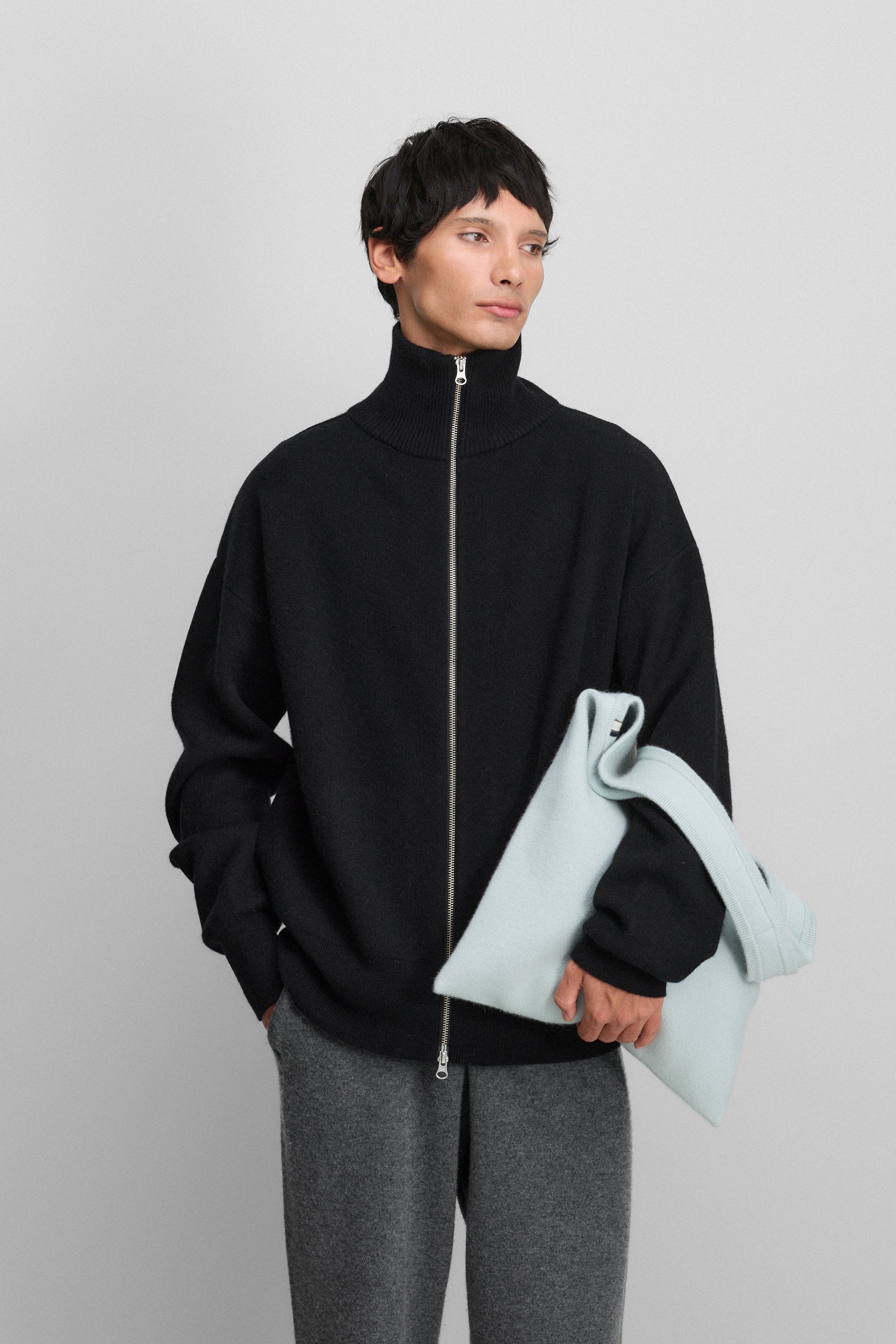 extreme cashmere zip-up cardigan pure – 319 xtra out – extreme