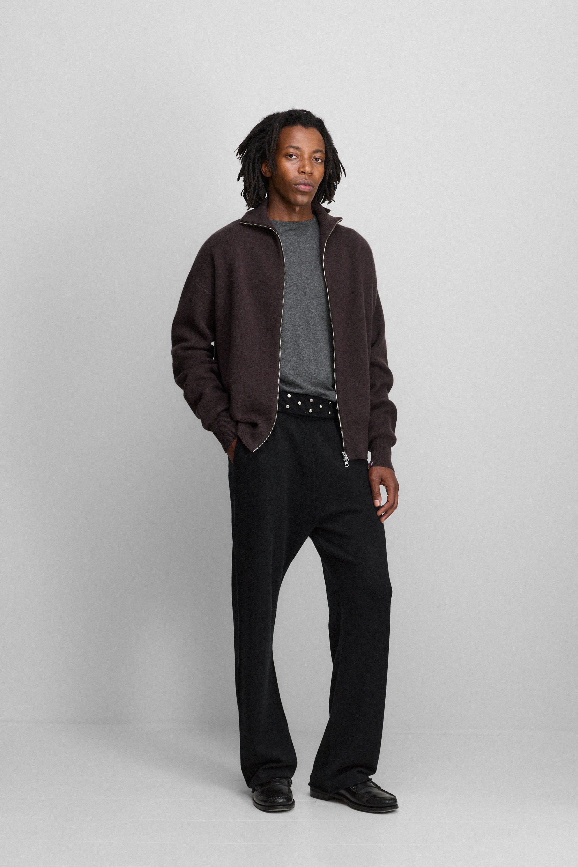 extreme cashmere zip-up cardigan pure – 319 xtra out