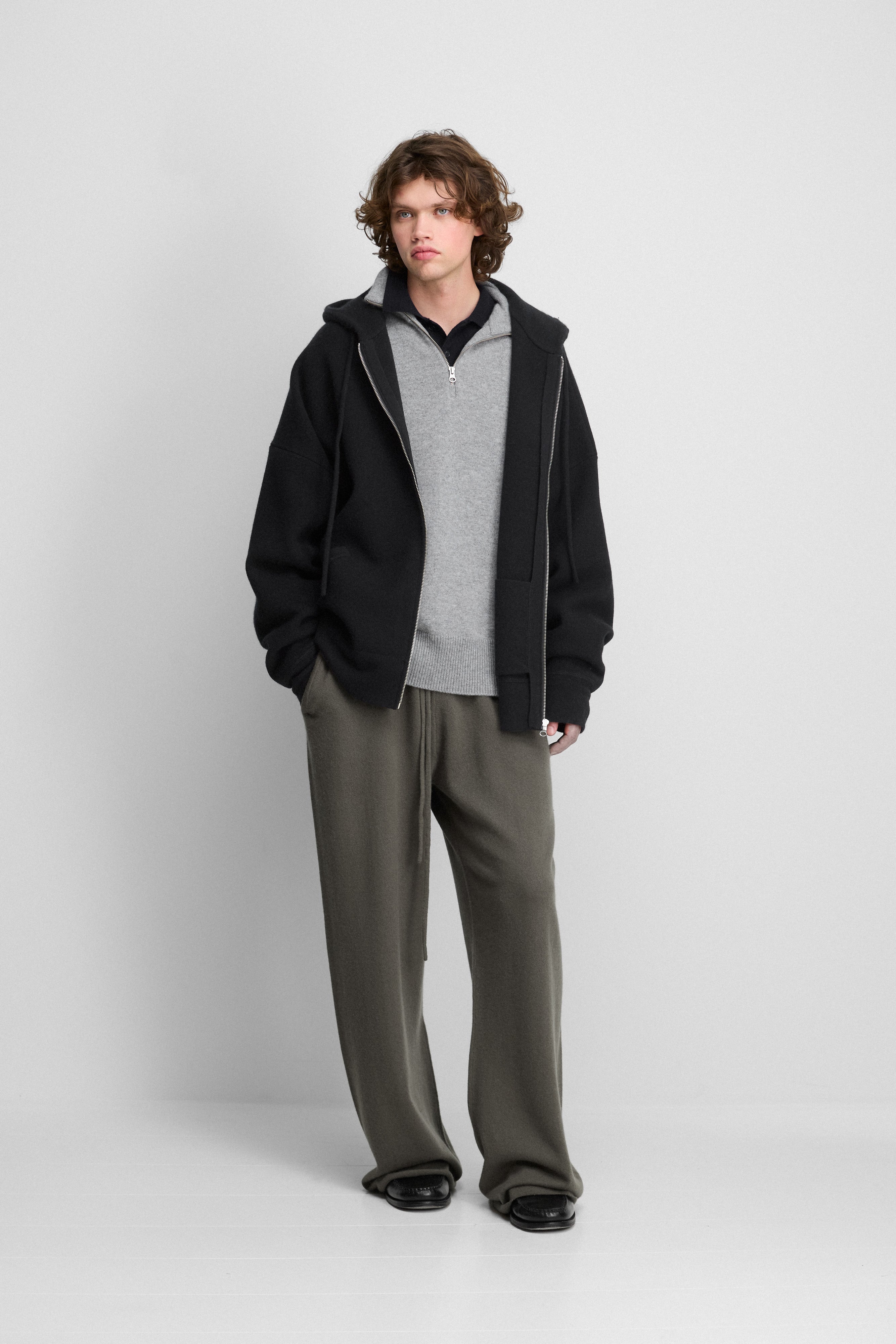 extreme cashmere zip-up hooded cardigan – 460 donnie – extreme