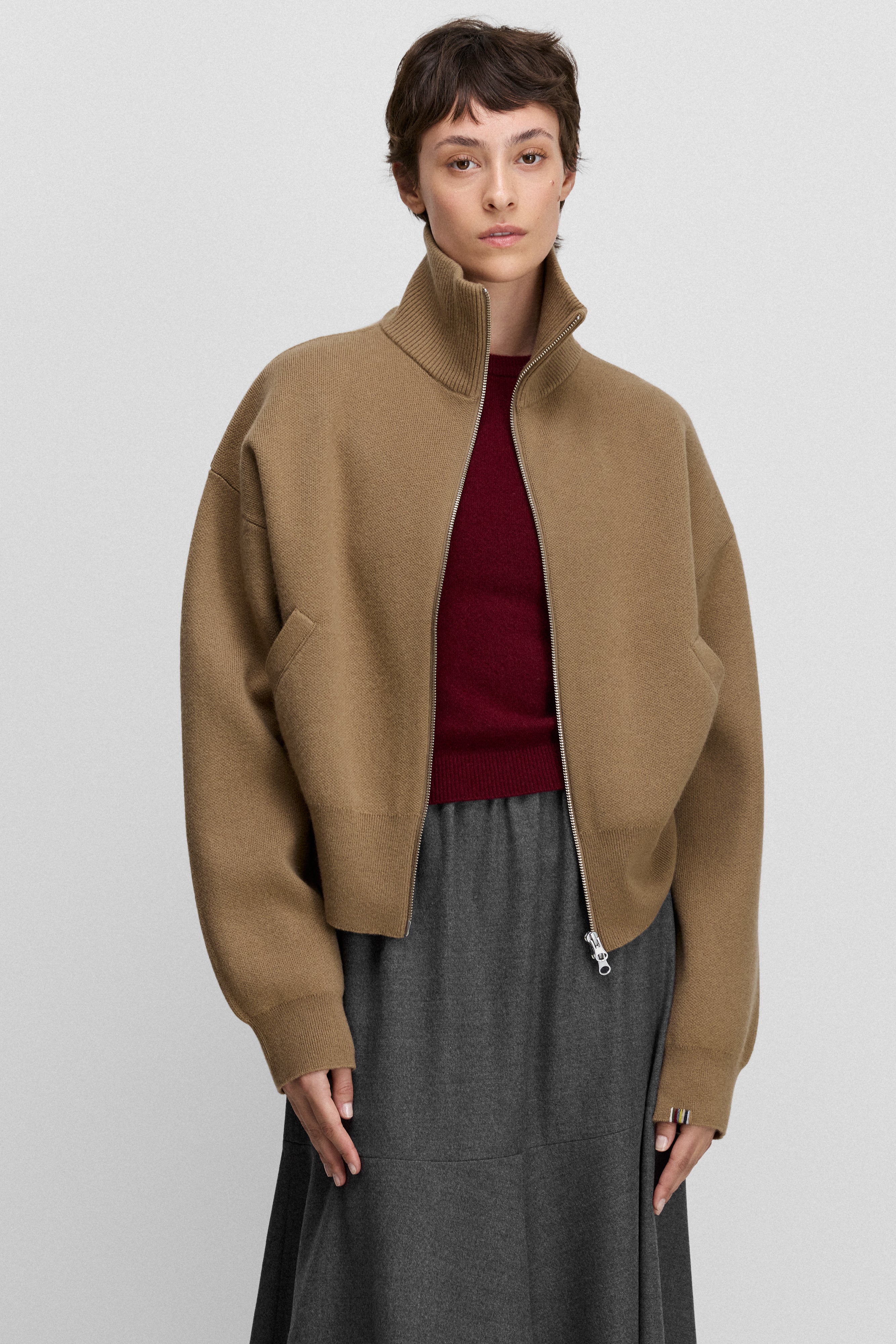 extreme cashmere zip-up cardigan pure 385 xtra cute – extreme