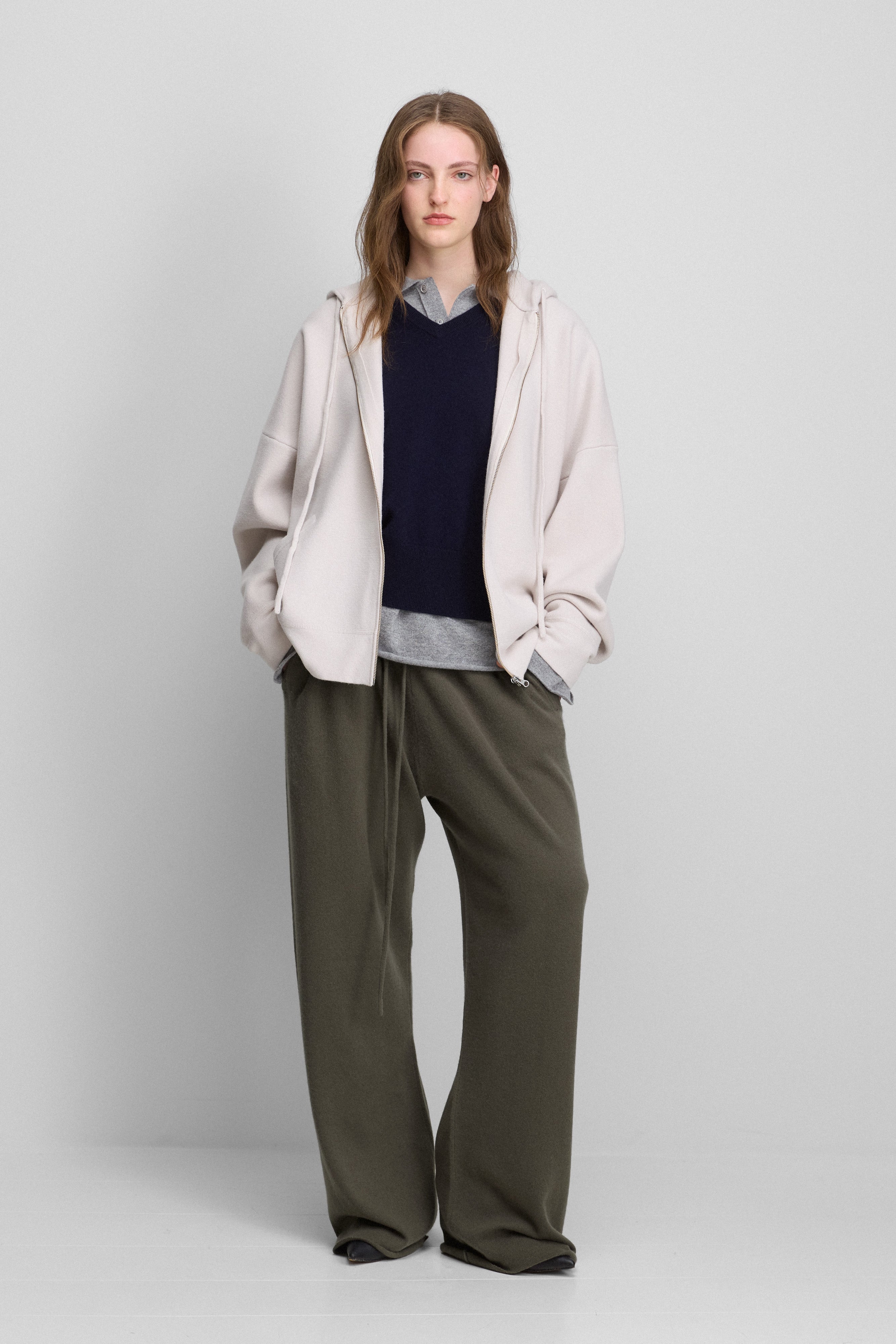 extreme cashmere zip-up hooded cardigan – 460 donnie – extreme