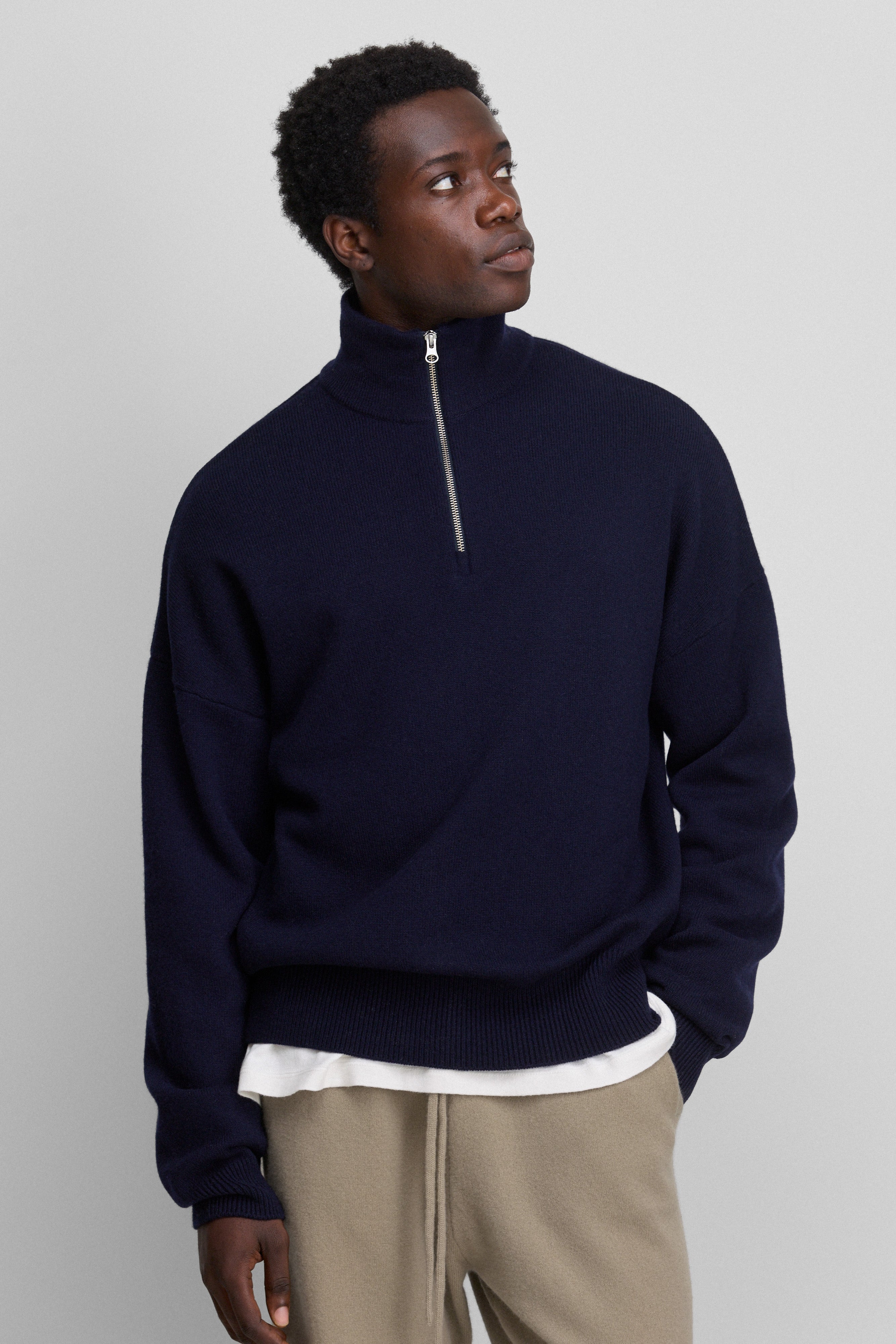 extreme cashmere half-zip sweater unisex – 235 hike – extreme