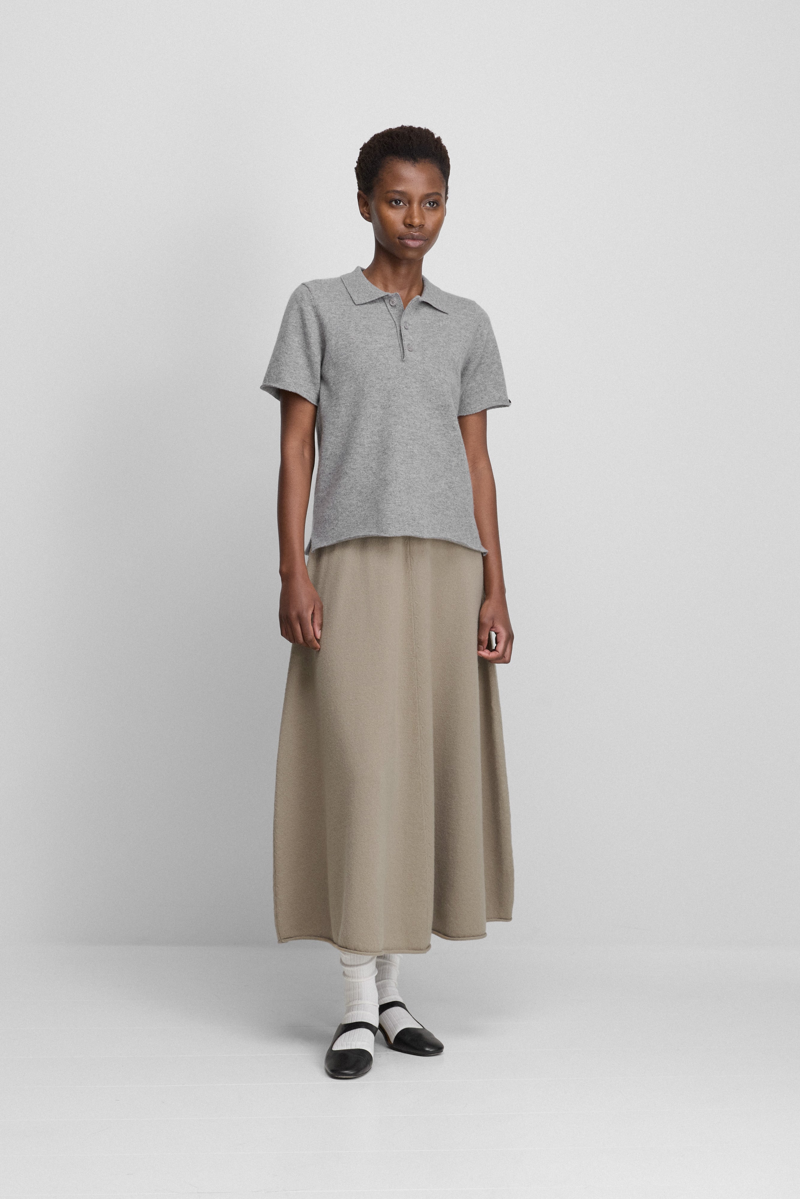 extreme cashmere flared midi skirt – 388 ease – extreme cashmere x
