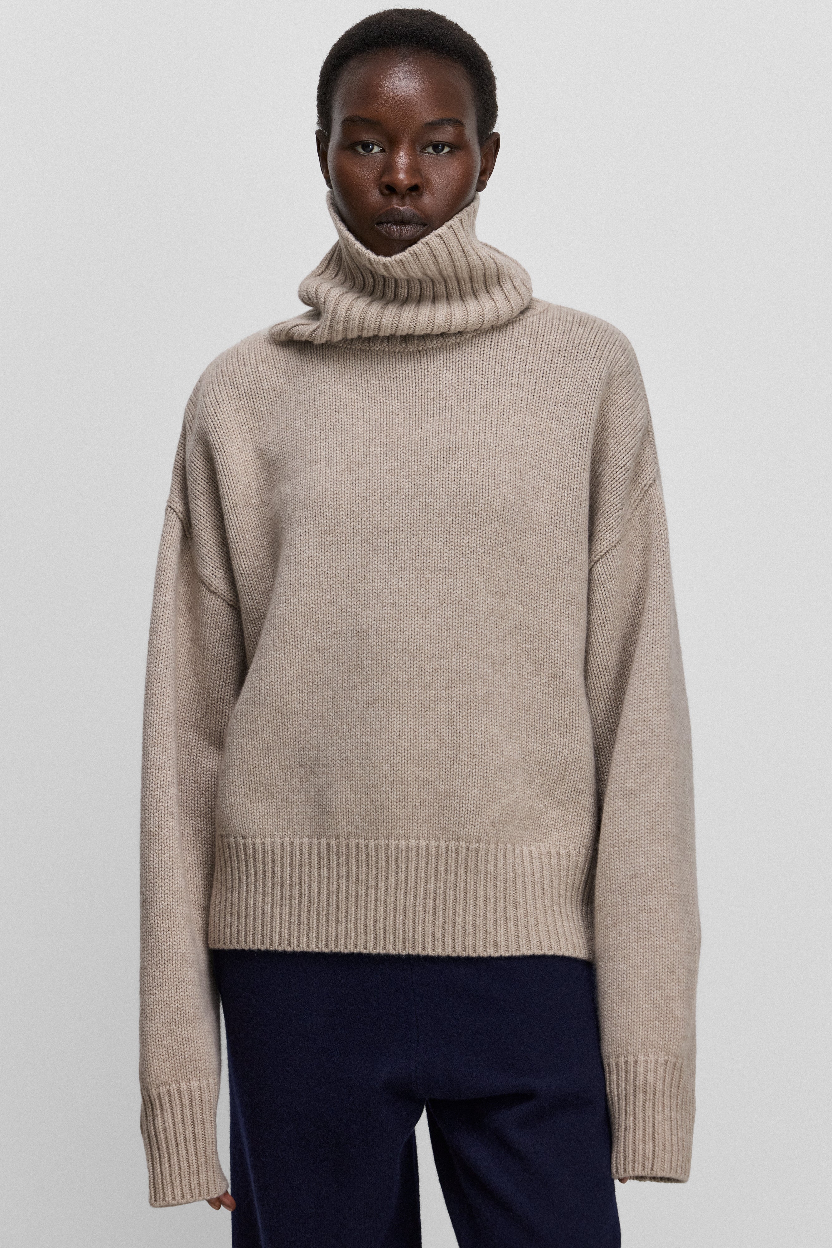 extreme cashmere turtleneck sweater n434 crop xtra – extreme