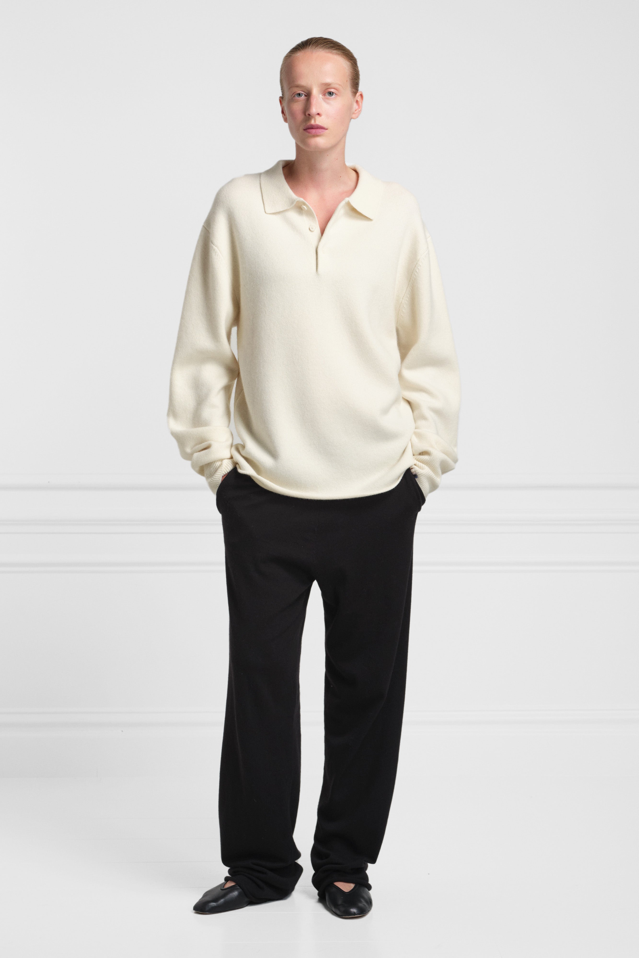 extreme cashmere 94% knit polo sweater n°357 marylebone