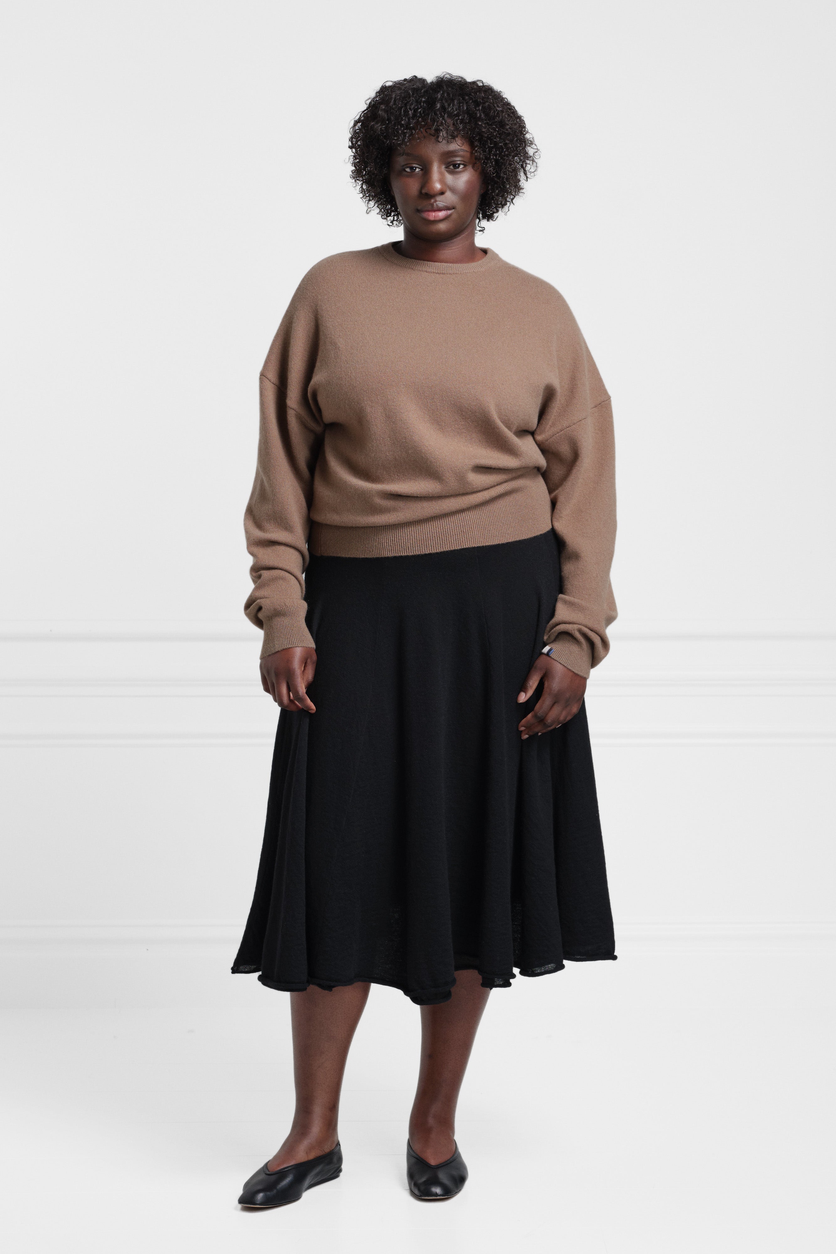 extreme cashmere midi circle skirt pure 366 spin