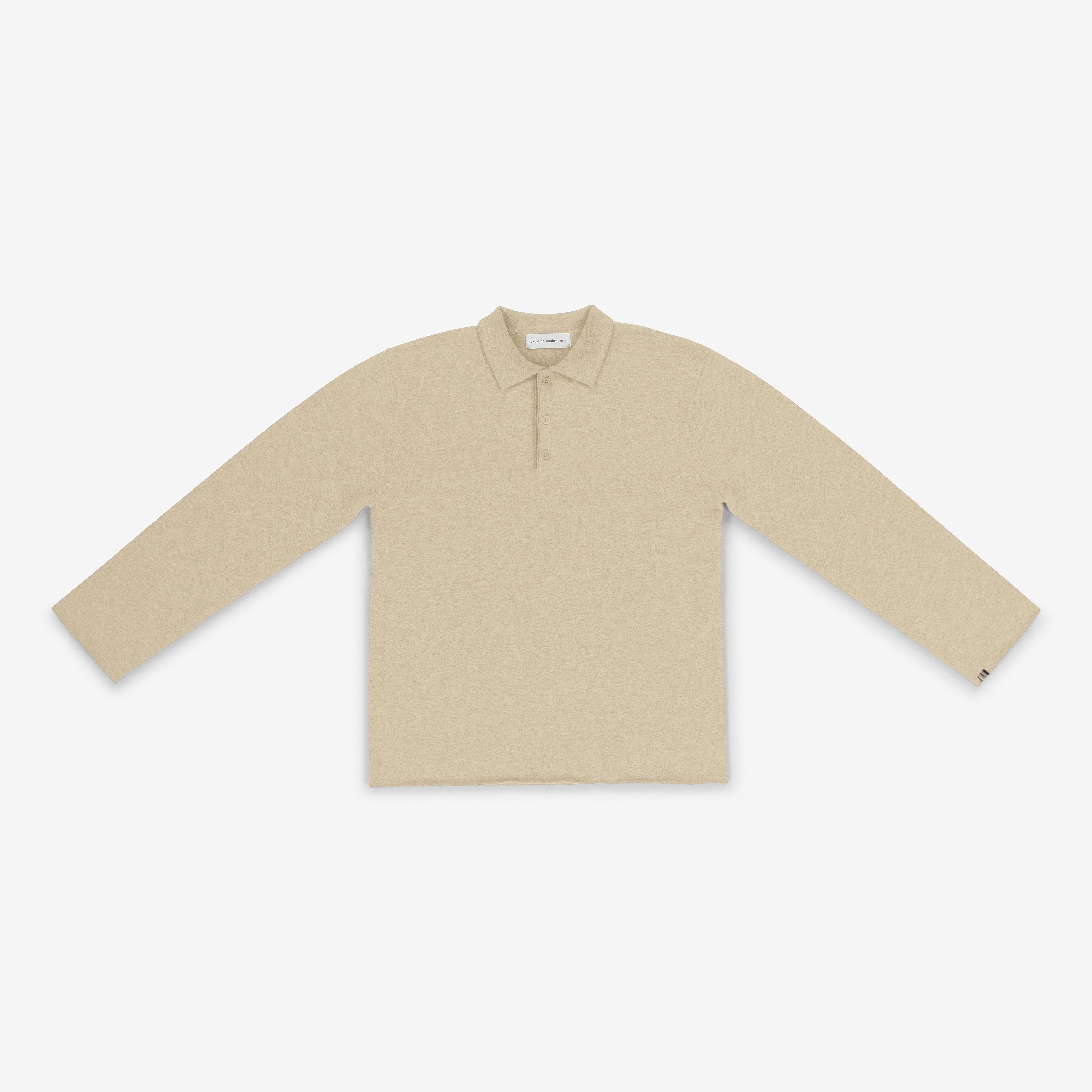 extreme cashmereニットポロシャツベージュ extreme cashmere polo-neck sweater – 199 alligator – extreme